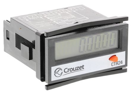 Crouzet CTR24 Zähler LCD 8-stellig, Stunden, 260 V, 0 → 99999,99 H, 0 → 9999999,9 S