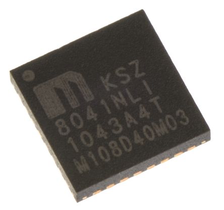 Microchip Transceiver Ethernet, KSZ8041NLI-TR, IEEE 802.3, IEEE 802.3u, QFN, 32 Broches