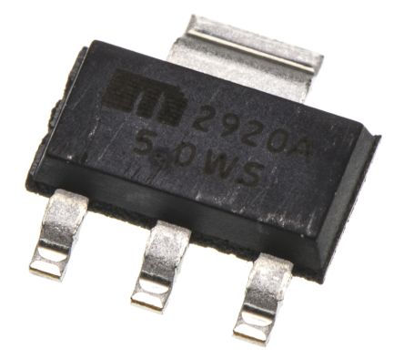 Microchip Regulador De Tensión MIC2920A-5.0WS-TR, 400mA SOT-223, 3+Tab Pines