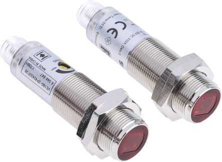 RS PRO Zylindrisch Optischer Sensor, Durchgangsstrahl, Bereich 28 M, PNP Ausgang, 4-poliger M12-Steckverbinder