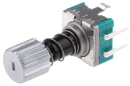 Alps Alpine 15 Pulse Incremental Mechanical Rotary Encoder With A 9 Mm Knurl Shaft (Not Indexed), Through Hole