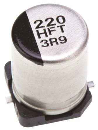 Panasonic Condensador Electrolítico Serie FT SMD, 220μF, ±20%, 50V Dc, Mont. SMD, 8 (Dia.) X 10.2mm, Paso 3.1mm