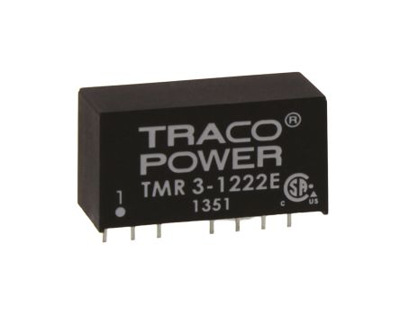 TRACOPOWER TMR 3E DC-DC Converter, ±12V Dc/ ±125mA Output, 9 → 18 V Dc Input, 3W, Through Hole, +85°C Max Temp