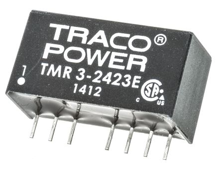 TRACOPOWER TMR 3E DC/DC-Wandler 3W 24 V Dc IN, ±15V Dc OUT / ±100mA 1.5kV Dc Isoliert