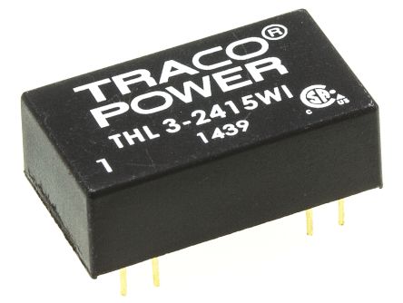 TRACOPOWER THL 3WI DC/DC-Wandler 3W 24 V Dc IN, 24V Dc OUT / 125mA 1.5kV Dc Isoliert