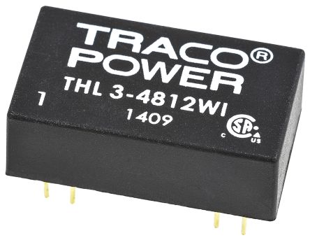TRACOPOWER THL 3WI DC/DC-Wandler 3W 48 V Dc IN, 12V Dc OUT / 250mA 1.5kV Dc Isoliert