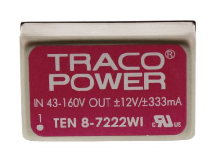 TRACOPOWER TEN 8WI DC/DC-Wandler 8W 72 V Dc IN, ±12V Dc OUT / ±333mA 1.5kV Dc Isoliert