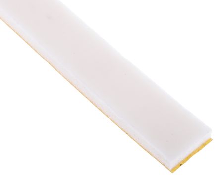 RS PRO 泡棉胶带, 单侧, 6.4mm厚, 20mm宽, 6m长, 白色, 硅泡沫, 泡沫密度208kg/m³, 拉伸强度24.1N/cm