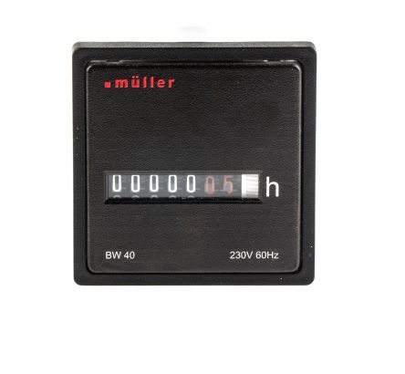 Muller Müller BW40 Zähler Analog 6-stellig, Stunden, 60 Hz, 230 V Ac, 99999