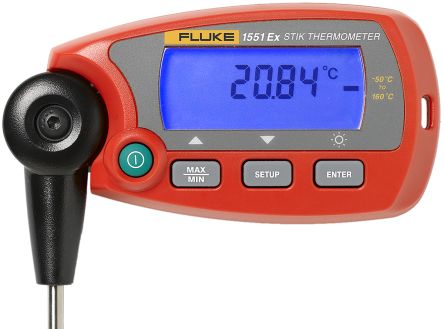 Fluke 1551 Wired Digital Thermometer For Industrial Use, RTD Probe, 1 Input(s), +160°C Max, ±0.05 °C Accuracy - UKAS