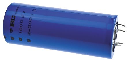 Vishay 096 PLL-4TSI Snap-In Aluminium-Elektrolyt Kondensator 1000μF ±20% / 500V Dc, Ø 40mm X 100mm, +85°C