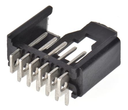 Lumberg Conector Macho Para PCB Ángulo De 90° Serie Minimodul De 6 Vías, 1 Fila, Paso 2.5mm, Para Soldar, Montaje En