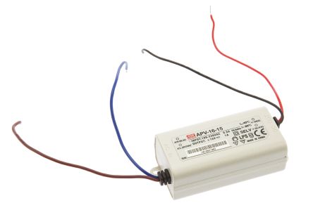 MEAN WELL LED-Treiber 127 → 370 V Dc, 90 → 264 V Ac LED-Treiber, Ausgang 15V / 1A Konstantspannung