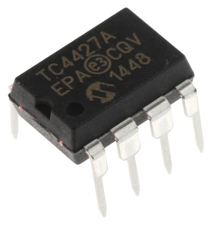 Microchip Driver De MOSFET TC4427AEPA, CMOS, TTL 1,5 A 18V, 8 Broches, PDIP