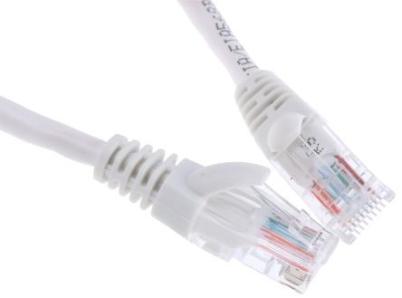 RS PRO Ethernetkabel Cat.5e, 0.5m, Weiß Patchkabel, A RJ45 U/UTP Stecker, B RJ45, PVC