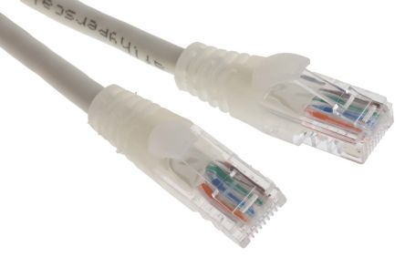 RS PRO Ethernetkabel Cat.5e, 1m, Weiß Patchkabel, A RJ45 U/UTP Stecker, B RJ45, PVC