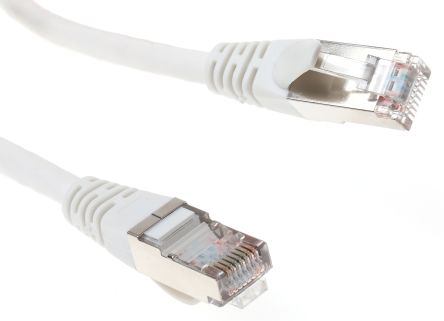 RS PRO Câble Ethernet Catégorie 5e F/UTP, Blanc, 3m PVC Avec Connecteur