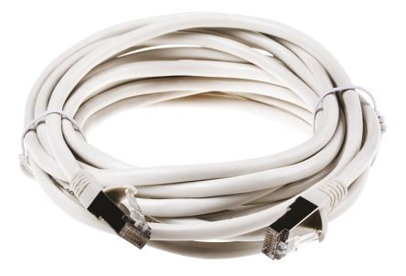 RS PRO Cat5e Male RJ45 To Male RJ45 Ethernet Cable, F/UTP, White PVC Sheath, 5m