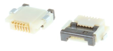 Hirose FH12, SMD FPC-Steckverbinder, Buchse, 6-polig / 1-reihig, Raster 0.5mm Lötanschluss