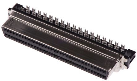 TE Connectivity SCSI-Steckverbinder 68-polig Buchse Gewinkelt, Kabelmontage, 1.27mm, Schnellverschluss, Serie Crimp