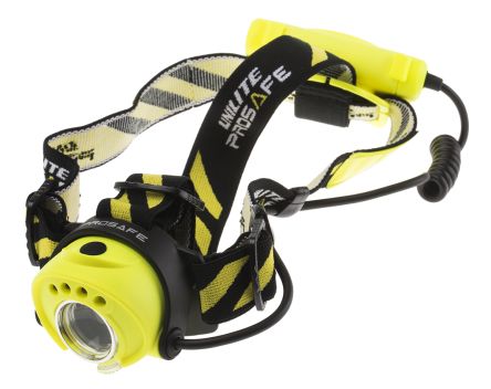 Unilite LED Head Torch Prosafe AA, Yellow, Plastic Case, 350 lm