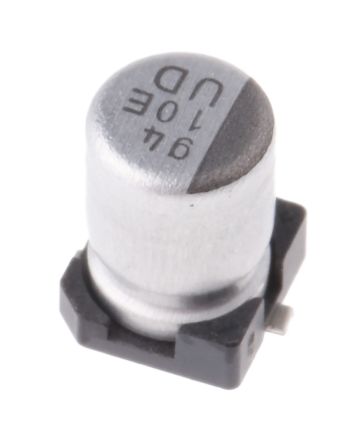 Nichicon Condensador Electrolítico Serie UD, 10μF, ±20%, 25V Dc, Mont. SMD, 4 (Dia.) X 5.8mm, Paso 1mm