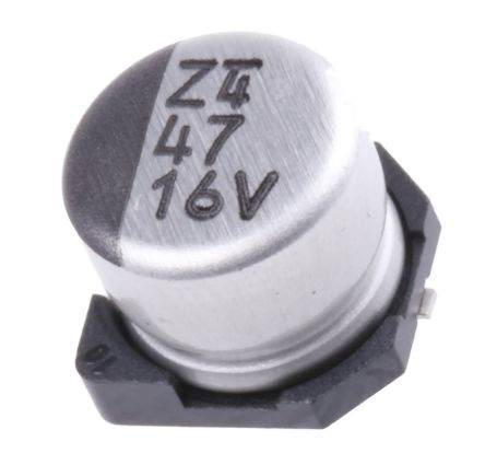Nichicon WX, SMD Aluminium-Elektrolyt Kondensator 47μF ±20% / 16V Dc, Ø 6.3mm X 5.4mm, +85°C