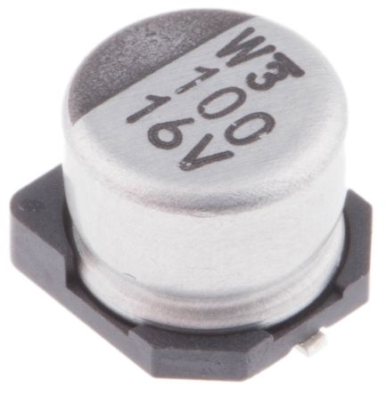 Nichicon WX, SMD Aluminium-Elektrolyt Kondensator 100μF ±20% / 16V Dc, Ø 6.3mm X 5.5mm, +85°C