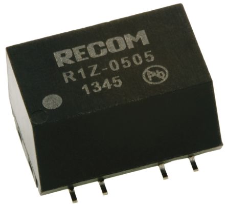 Recom R1Z DC-DC Converter, 5V Dc/ 200mA Output, 4.75 → 5.25 V Dc Input, 1W, Surface Mount, +100°C Max Temp -40°C