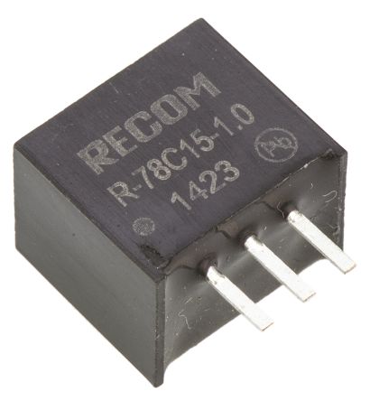 Recom R-78C-1.0 Schaltregler, Eingang 18 → 42V Dc / Ausgang 15V Dc, 1 Ausg., 15W, 1A, Durchsteckmontage