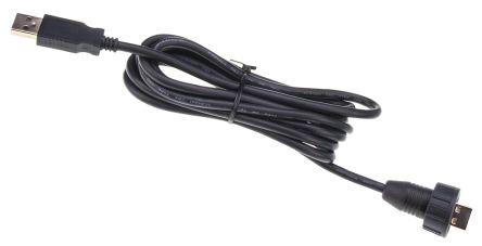 Amphenol Socapex Cable USB Amphenol, Con A. USB A Macho, Con B. USB A Macho, Long. 2m, Color Negro