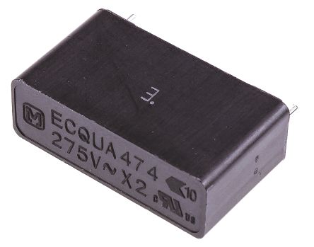 Panasonic ECQUA X2 Folienkondensator 470nF ±20% / 275V Ac, THT Raster 22.5mm