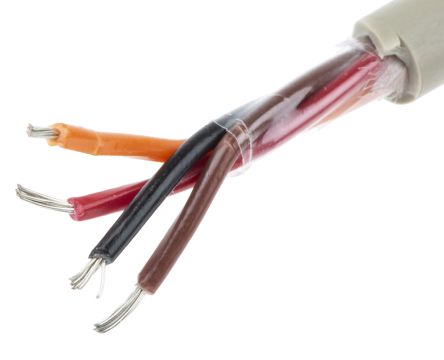 Alpha Wire Cable De Datos Pro-Tekt De 4 Conductores, 0.09 Mm², 28 AWG, Long. 50m, Ø Ext. 3.86mm, Funda De PVC Gris
