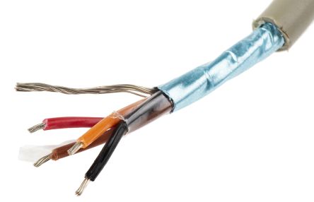 Alpha Wire Cable De Datos Apantallado Pro-Tekt De 4 Conductores, 0.14 Mm², 26 AWG, Long. 50m, Ø Ext. 4.19mm, Funda De