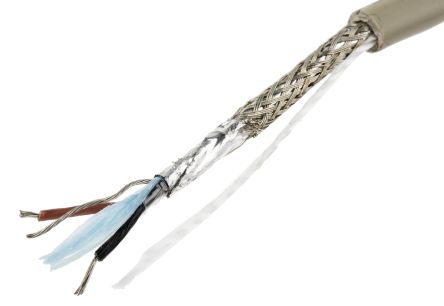 Alpha Wire Pro-Tekt Datenkabel 0,09 Mm² Ø 4.19mm Folie Schirmung PVC Isoliert Mehrleiter Grau