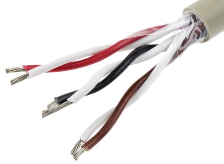 Alpha Wire Pro-Tekt Datenkabel, 3-paarig 0,81 Mm² Ø 8.81mm Keine Schirmung PVC Isoliert Twisted Pair Grau