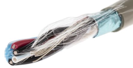 Alpha Wire Pro-Tekt Datenkabel, 2-paarig 0,14 Mm² Ø 5.05mm Folie Schirmung PVC Isoliert Twisted Pair Grau