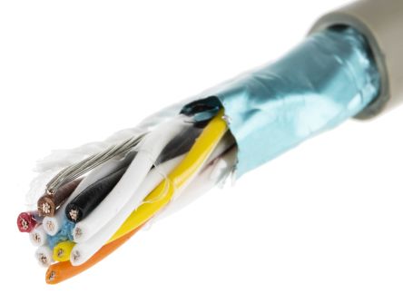 Alpha Wire Pro-Tekt Datenkabel, 5-paarig 0,23 Mm² Ø 6.78mm Folie Schirmung PVC Isoliert Twisted Pair Grau