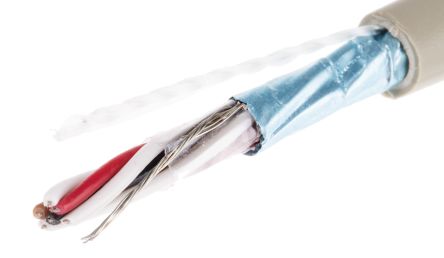 Alpha Wire Pro-Tekt Datenkabel, 3-paarig 0,23 Mm² Ø 5.77mm Folie Schirmung PVC Isoliert Twisted Pair Grau
