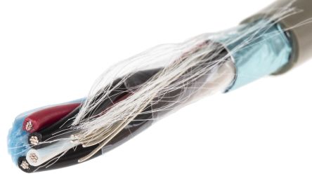 Alpha Wire Pro-Tekt Datenkabel, 2-paarig 0,35 Mm² Ø 5.97mm Folie Schirmung PVC Isoliert Twisted Pair Grau