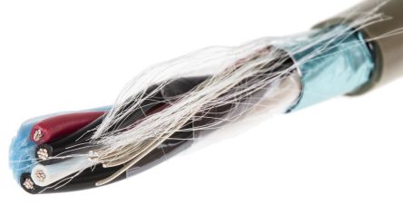 Alpha Wire Pro-Tekt Datenkabel, 2-paarig 0,56 Mm² Ø 7.65mm Folie Schirmung PVC Isoliert Twisted Pair Grau