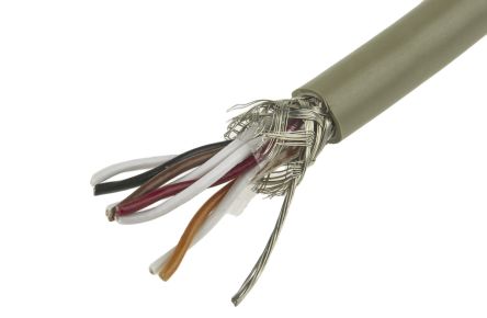 Alpha Wire Pro-Tekt Datenkabel, 4-paarig 0,23 Mm² Ø 6.71mm Geflecht Schirmung PVC Isoliert Twisted Pair Grau