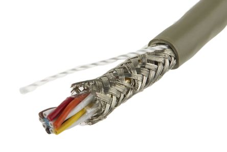 Alpha Wire Pro-Tekt Datenkabel, 5-paarig 0,35 Mm² Ø 7.92mm Geflecht Schirmung PVC Isoliert Twisted Pair Grau