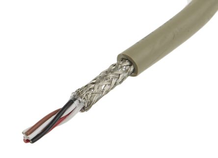 Alpha Wire Pro-Tekt Datenkabel, 3-paarig 0,14 Mm² Ø 5.92mm Folie Und Geflecht Schirmung PVC Isoliert Twisted Pair Grau