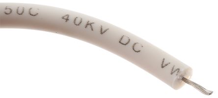 Alpha Wire Einzeladerleitung 0,33 Mm², 22 AWG 30m Weiß Silikongummi Isoliert Ø 5.69mm 7/0,25 Mm Litzen UL3239
