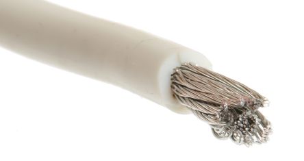 Alpha Wire Einzeladerleitung 8,4 Mm², 8 AWG 30m Weiß Silikongummi Isoliert Ø 6.58mm 133/0,28 Mm Litzen UL3239