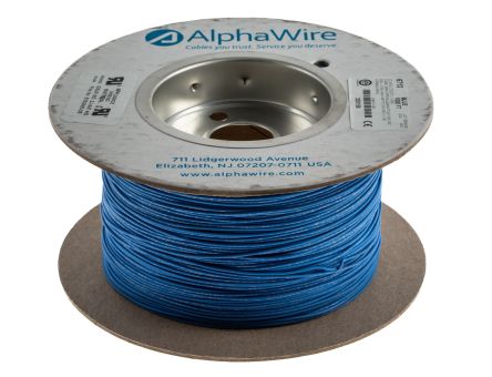 Alpha Wire Einzeladerleitung 0,33 Mm², 22 AWG 305m Blau MPPE Isoliert Ø 1.24mm 7/0,25 Mm Litzen UL11028