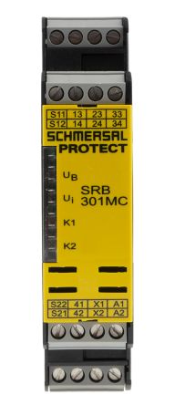 디바이스마트,기계/제어/로봇/모터 > 자동화(FA) > 제어 > 릴레이,,SRB 301MC-24V,Schmersal 24 V ac/dc Safety Relay Single or Dual Channel / 741-8650