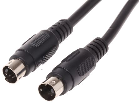 RS PRO Cable DIN Mini DIN De 4 Contactos 1m Negro