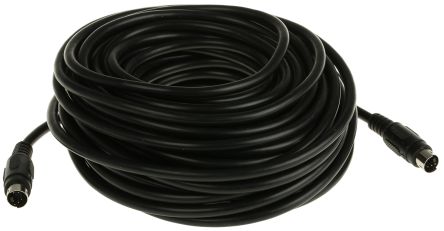 RS PRO Cable DIN Mini DIN De 4 Contactos 15m Negro